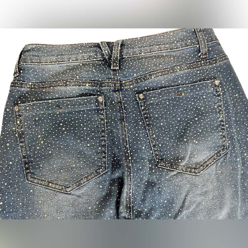 Vibrant VBRT Rinestone Jeweled Women’s Jeans High Waist Flare - Picture 2 of 8